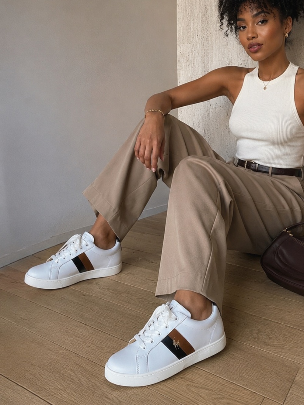 Lauren Ralph Lauren White Shoes with Logo on The Side | Size 8